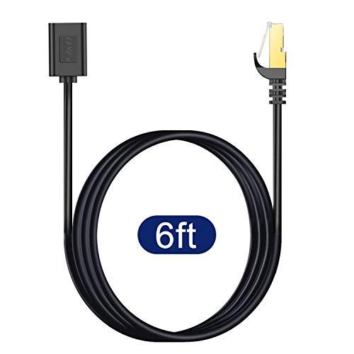 J&D J&D Ethernet Extension Cable, Cat 6 Ethernet Extender Cable Adapter (6 Feet) Support Cat6 / Cat5e / Cat5 Standards, RJ45 Cords Shielded Male to Female