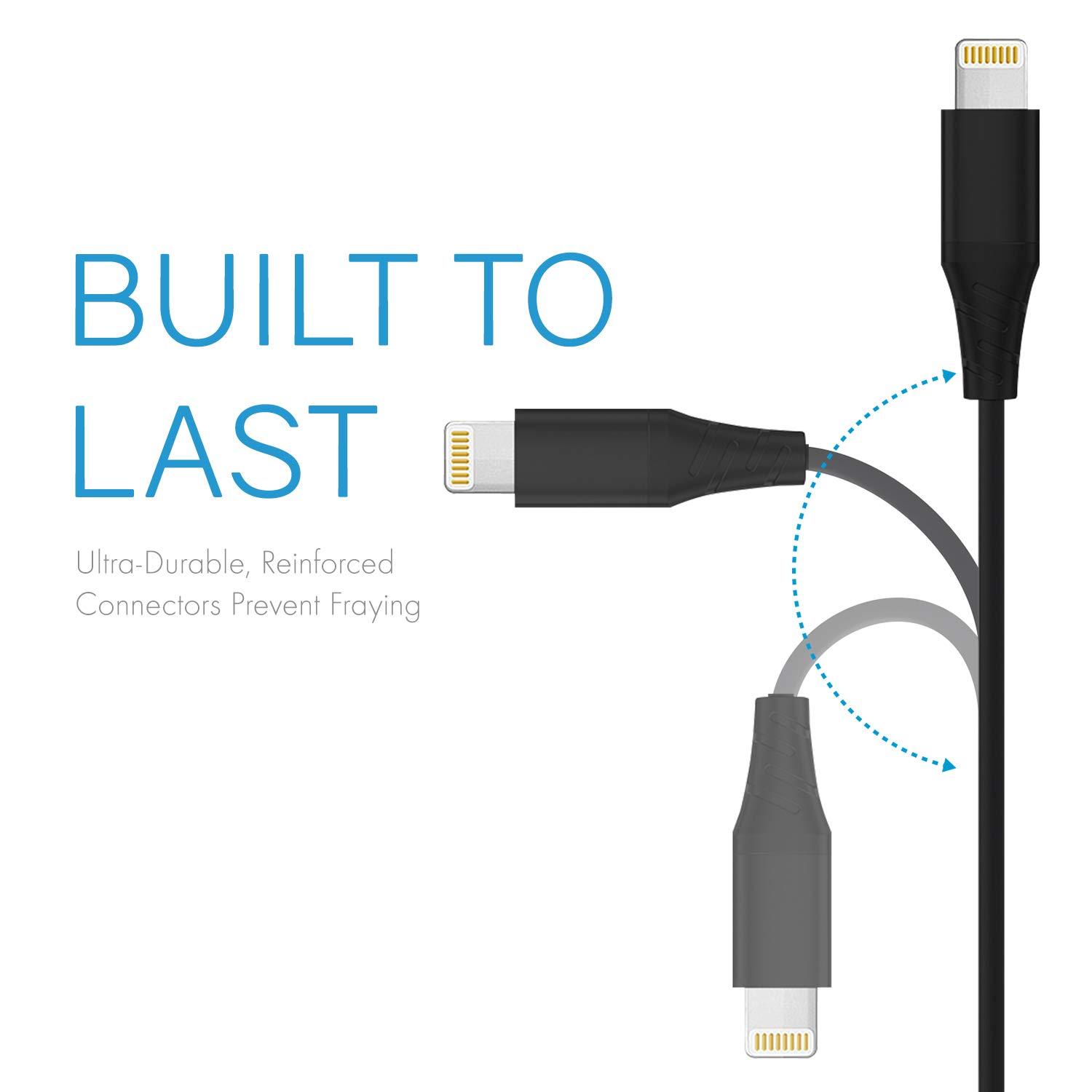 Realm Realm Lightning Earbuds Apple MFi Certified Headphones, in-Ear Headphones with Lightning Connector, Built-in Microphone, Hands-Free Calling and Track Controls, Black