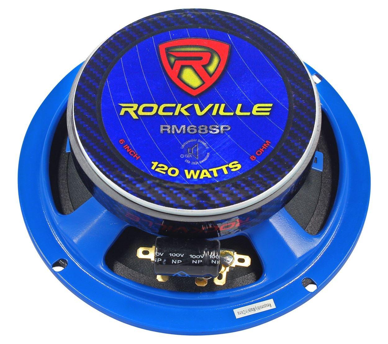 Rockville Rockville (6) RM68SP CEA Compliant 6.5 480W Midrange Car Speakers 8 Ohm