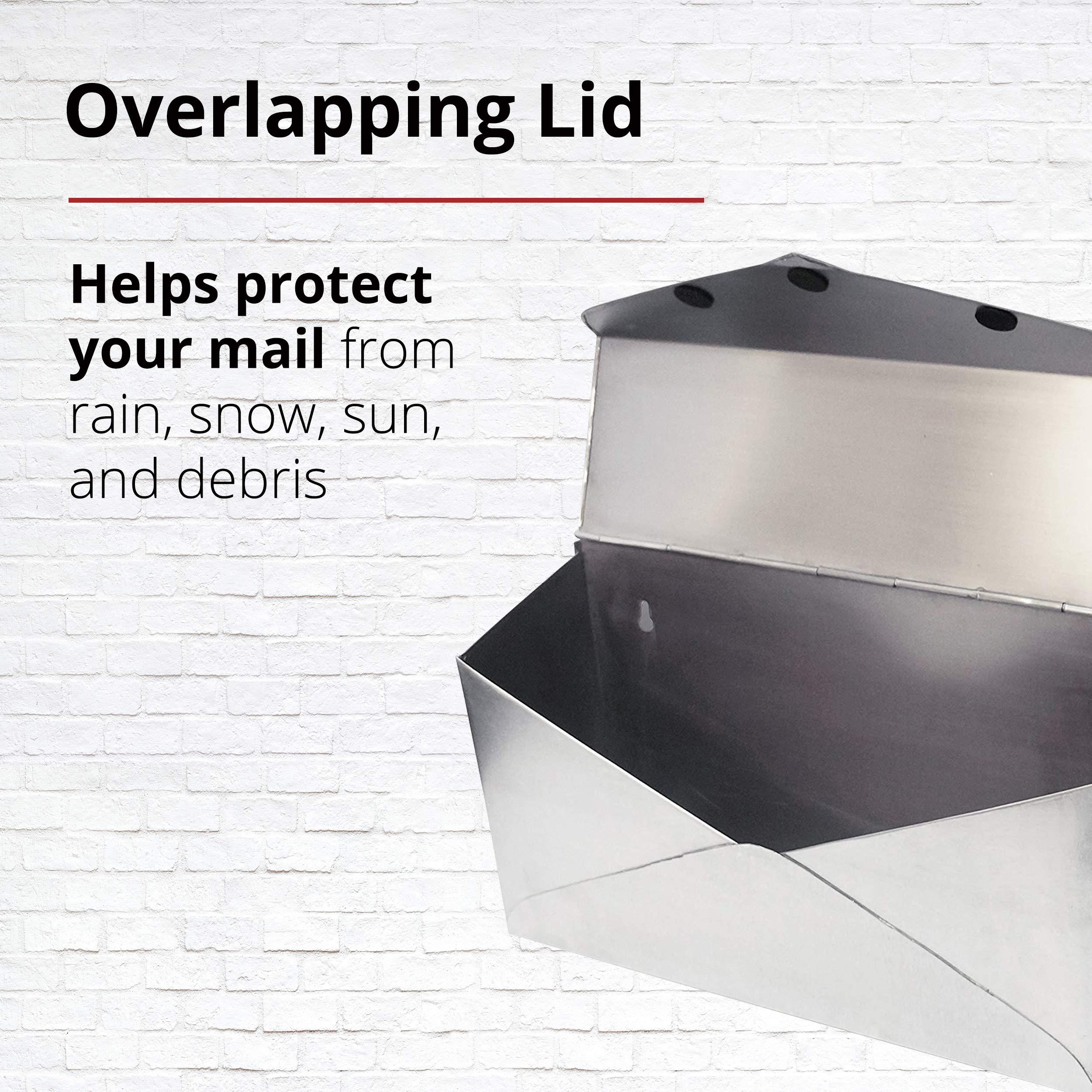 NACH NACH Mailboxes for Outside Wall Mount, 12.5 x 5 x 10 inch, Stainless Steel Mail Box Wall Mounted, Waterproof Mailbox for Door - The Modern Envelope Mailbox