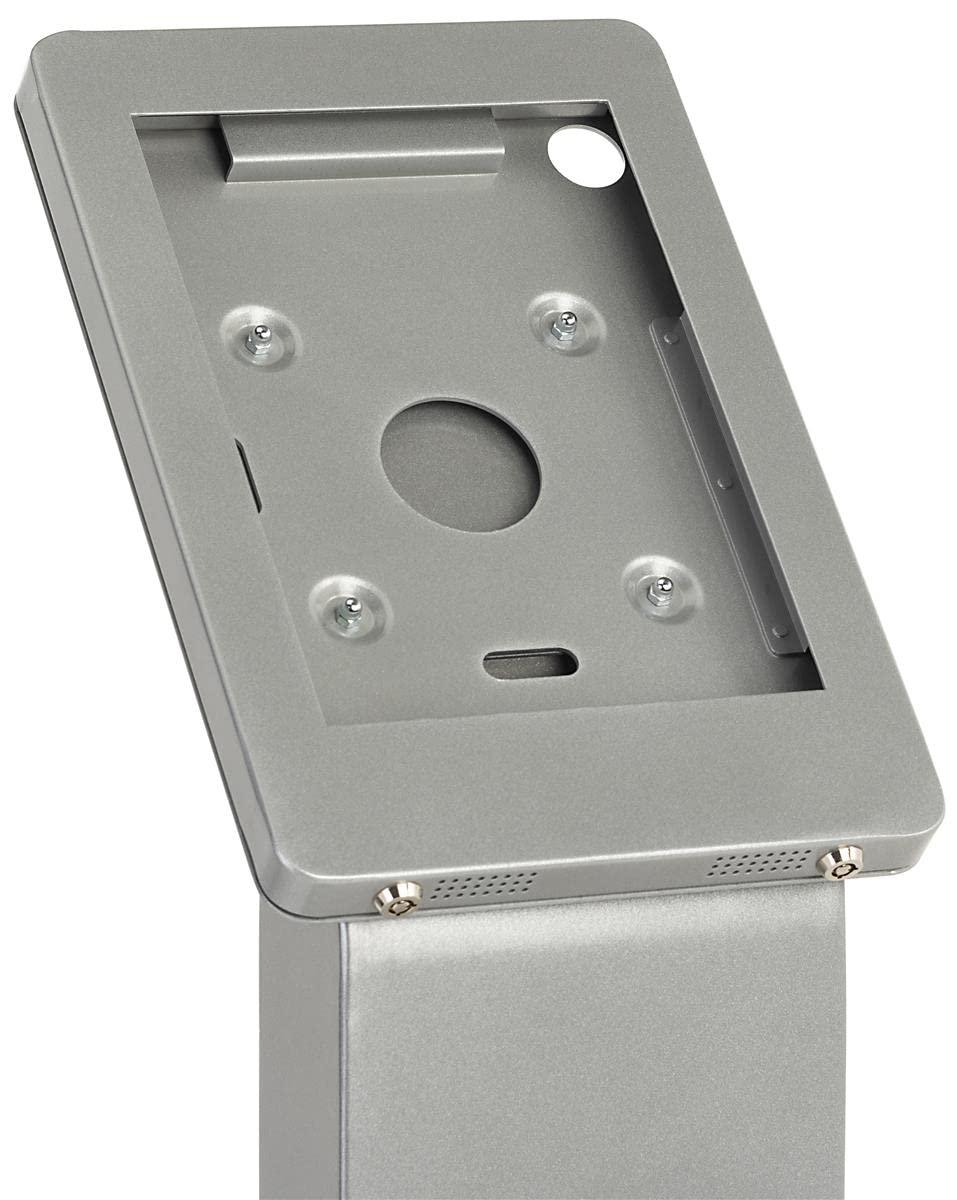 Displays2go iPad Enclosure Floor Stand with Anti-Theft Mount for 10.2" Digital Tablets