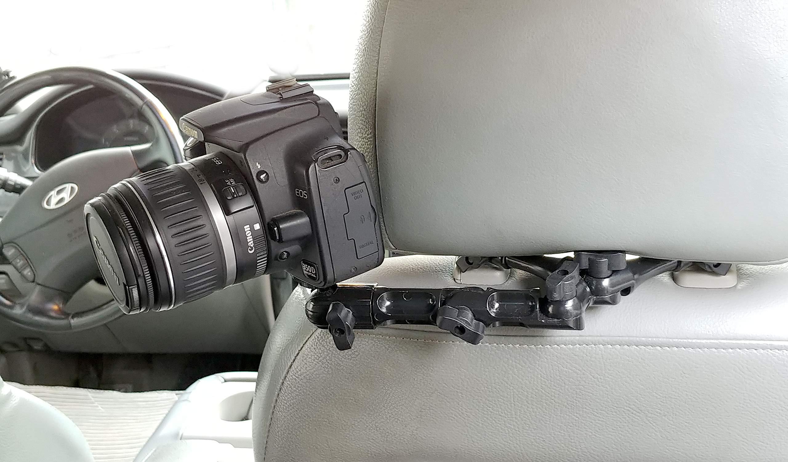 Top Mount All Metal Frame Structure Y-Shaped headrest Mount for Camera That has 1/4-inch Hole and Go Pro Camera Camera Mount Go Pro Mount