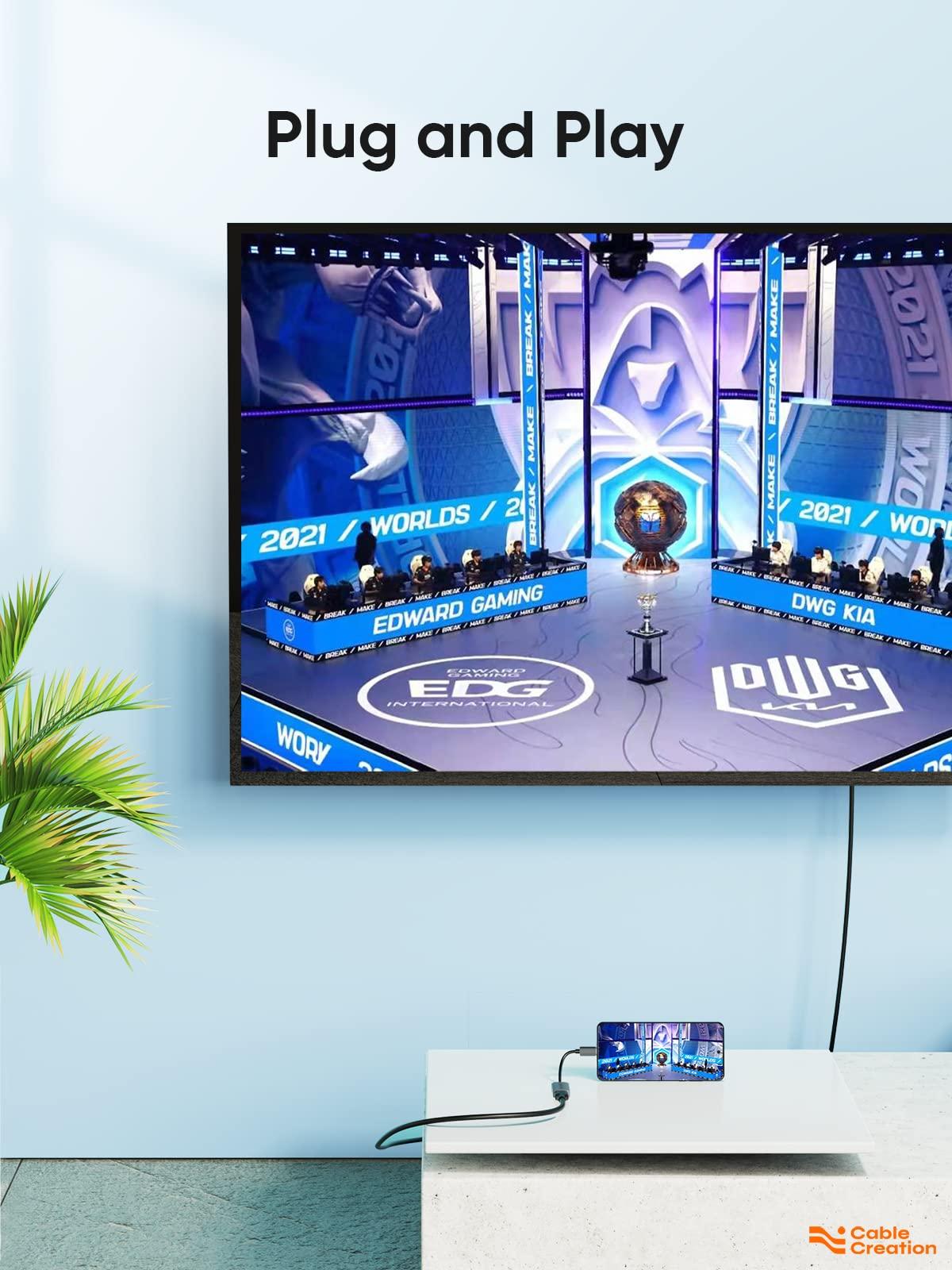 CableCreation CableCreation USB C to HDMI Adapter for Home Office 4K@60Hz HDR, Type C Male to hdmi Female Adapter Thunderbolt 3 Compatible, for MacBook/Pro/Air, iPad Pro, Surface Book 2, Galaxy S22/S20, Aluminum