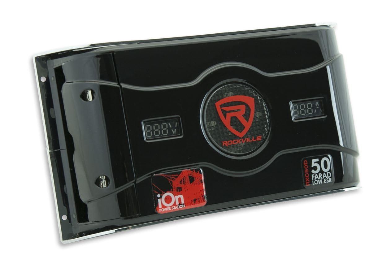 Rockville Rockville RXC50D v2 50 Farad 24V Car Audio Capacitor with Voltage+Amerage Meter