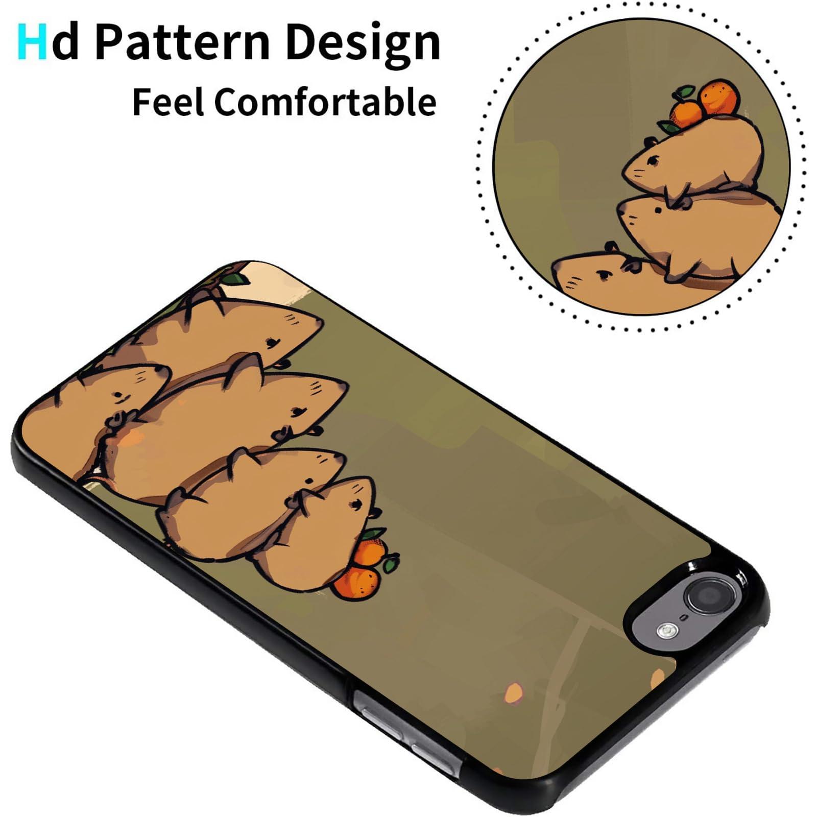 AIRWEE for iPod Touch 7 Case,Touch 6/5 Case,AIRWEE Slim Back Cover Hard Plastic Protector Case for Apple iPod Touch 5th/6th/7th Generation for Women Girl Men, Cartoon Capybaras