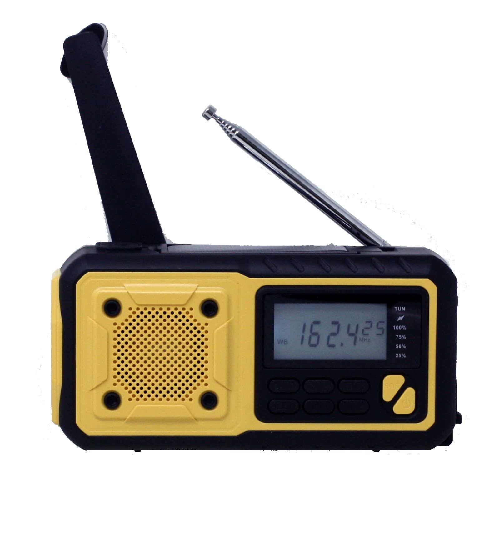Kaito Kaito Voyager KA368 Digital Emergency Radio - AM/FM NOAA Weather Alert 4-Way Powered Solar Crank Radio Receiver with LED Flashlight and USB 4,000 mAh Mobile Phone Charger (Yellow)