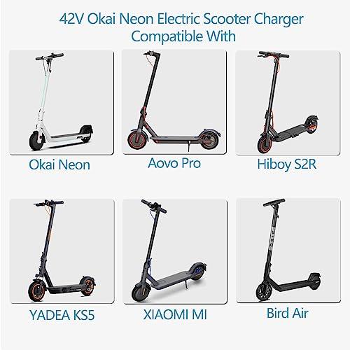 VHBW 42V for Okai Neon Electric Scooter Charger for Okai Neon Lite EA10 ES10 ES20 ES50B Scooter, AovoPro M365 Pro ES60 EW6 ES80,YADEA KS5 Pro KS1, Macwheel MX1 MX2 for Bird Air M365 Power Supply