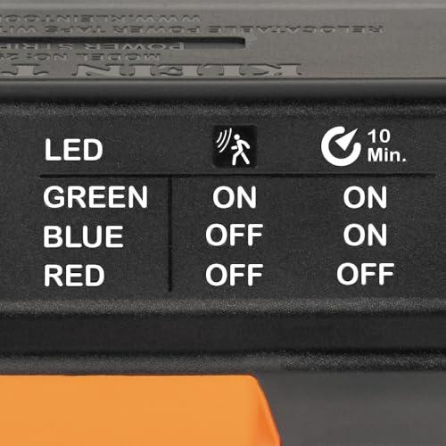 KLEIN TOOLS Klein Tools 29602 Magnetic Power Strip, Surge Protector with Motion Sensor LED Light, 5 Outlets, USB-C and 2 USB-A Ports, 5-Foot Cord, Heavy Duty for Workshop