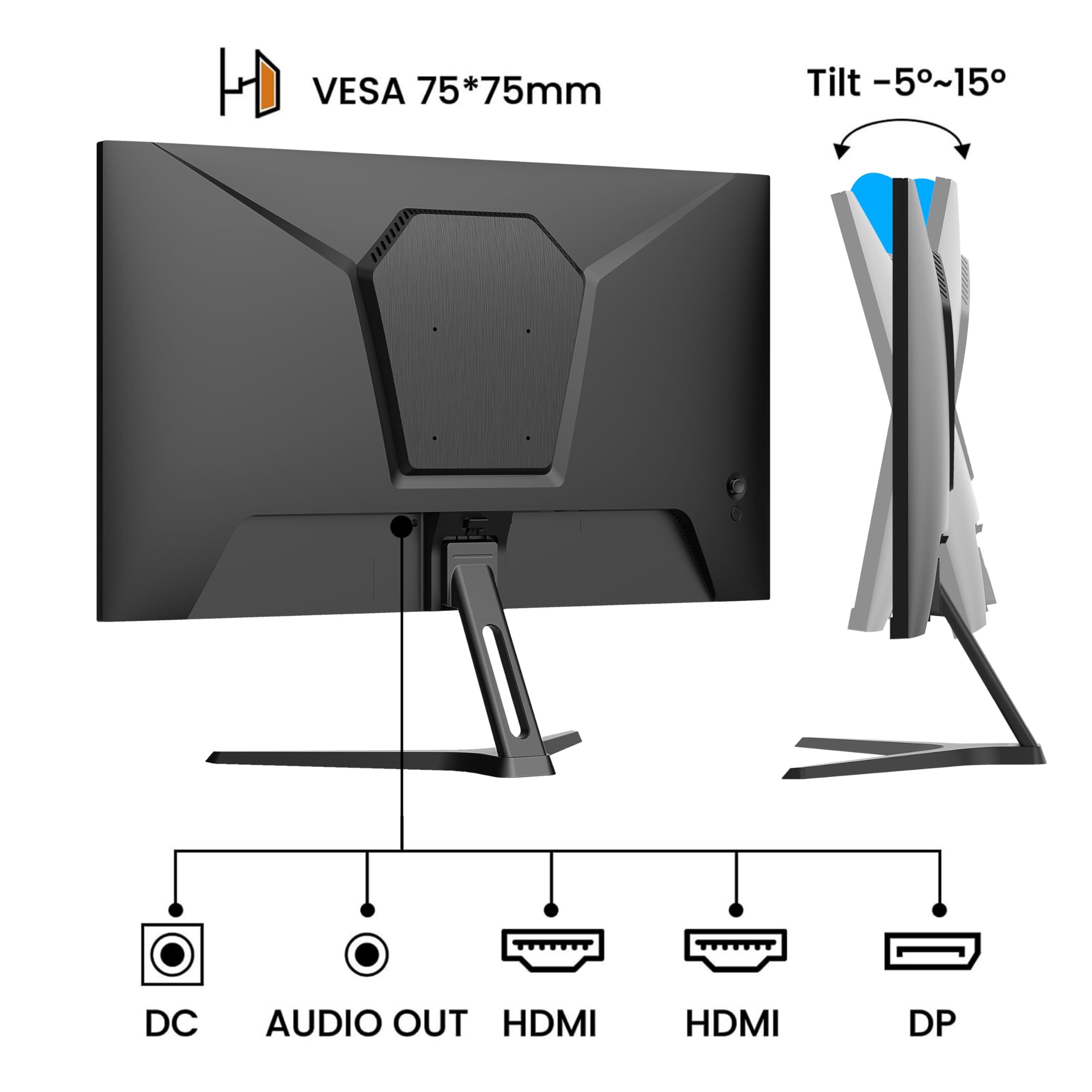 SANSUI SANSUI 180Hz Monitor 24 inch PC Monitor, Computer Monitor FHD 1080p, Display Port Monitor with Built-in Speakers sRGB 110% Adaptive Sync, HDMIx2 Ports VESA Compatible Tilt Adjustable,Black