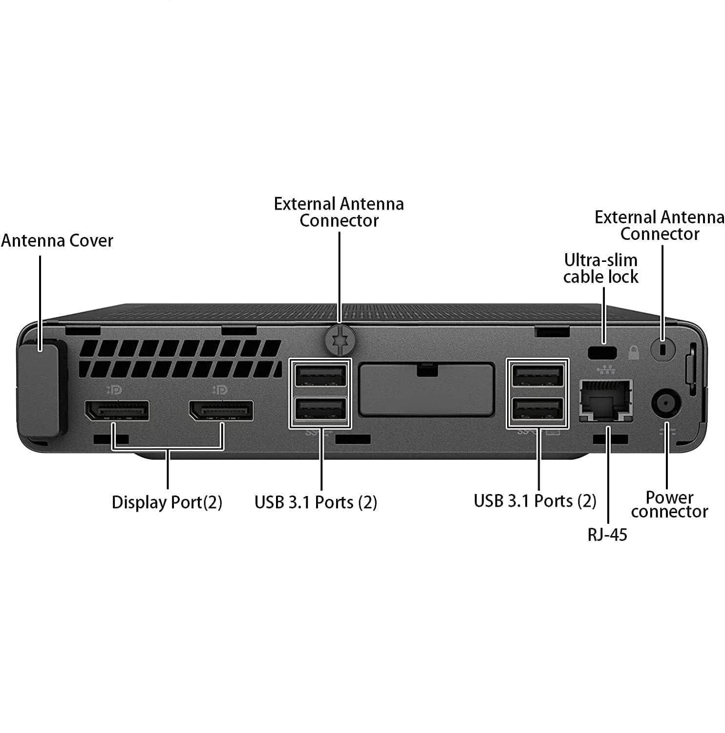 HP HP EliteDesk 800 G4 Mini Business Desktop PC, Intel Core i5-8500T, 16 GB DDR4 SDRAM, 512 GB SSD, WiFi, Mouse and Keyboard, Windows 11 Pro, Black (Renewed)