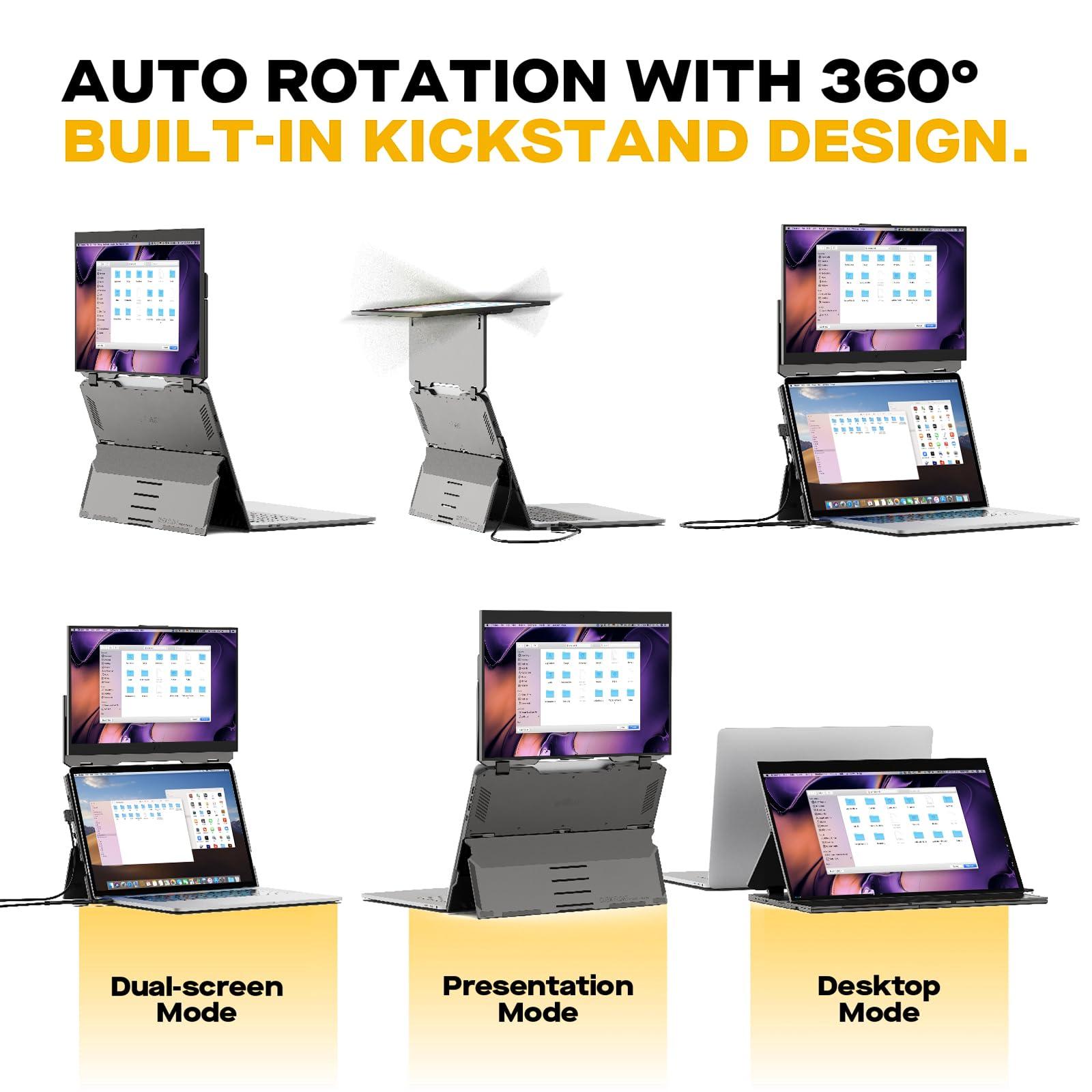 Duex New Mobile Pixels Duex Float Portable Monitor, 15.6\" Full HD IPS Dual Monitor for Laptops, USB C/HDMI Plug and Play Portable Screen,Windows/Mac/Android/Switch Compatible