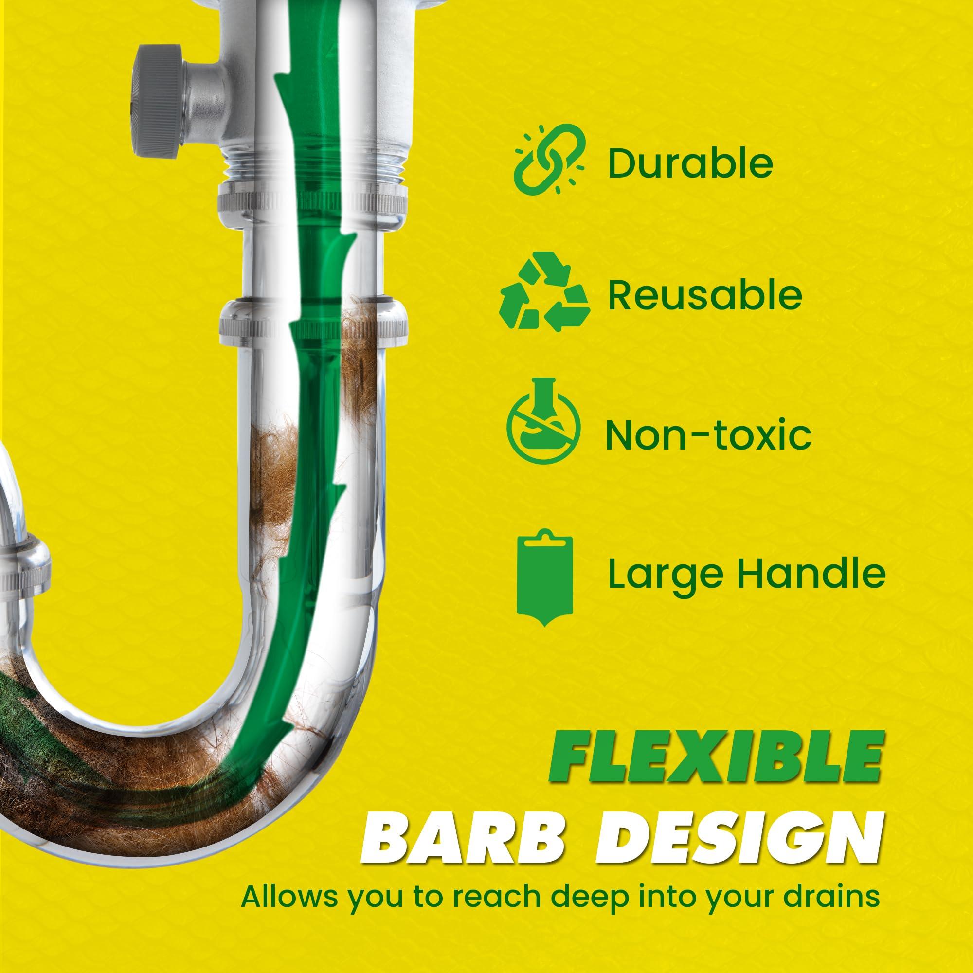 Zip-It The original Zip-It Hair Clog Remover 25-inch Overall Length Drain Snake Cleaner (3-Pack), Unclog Your Sink, Shower, & Tub Drain In Seconds Non-toxic, Made in the USA