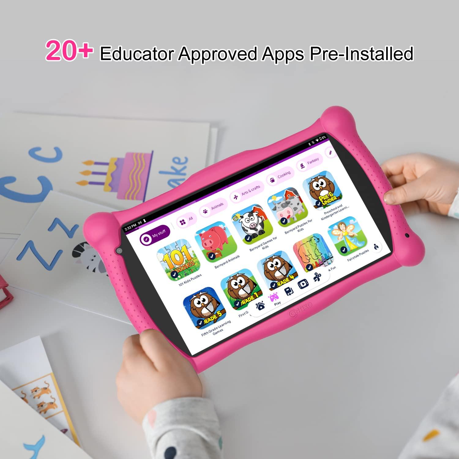 Contixo Contixo Kids Tablet & Smart Watch Bundle, V10 7 Inch 32GB WiFi Learning Tablet for Kids with Parental Control, Toddler Smart Watch with Touch Screen, Camera, Video and Audio Recording (Pink)