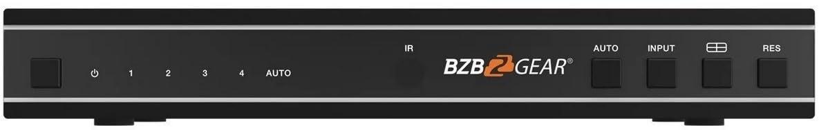 BZB GEAR 4x1 4K UHD HDMI Seamless Switcher Quad MultiViewer with Audio De-embedder