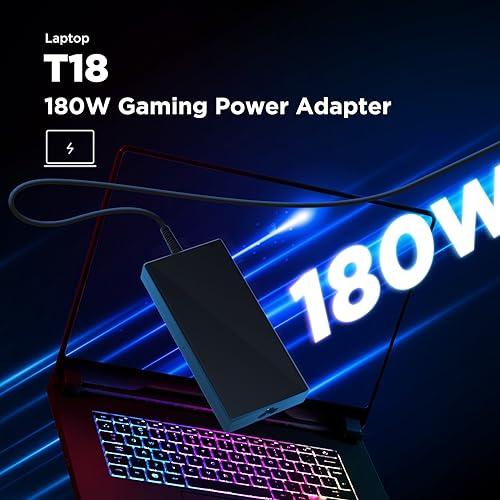 Innergie Innergie T18 (180G) 180W 150W Universal Gaming Laptop Charger Power Adapter for Acer ASUS ROG HP Lenovo MSI 100-240V AC Input 19.5V 9.23A DC Output Power Supply Made by Delta Electronics
