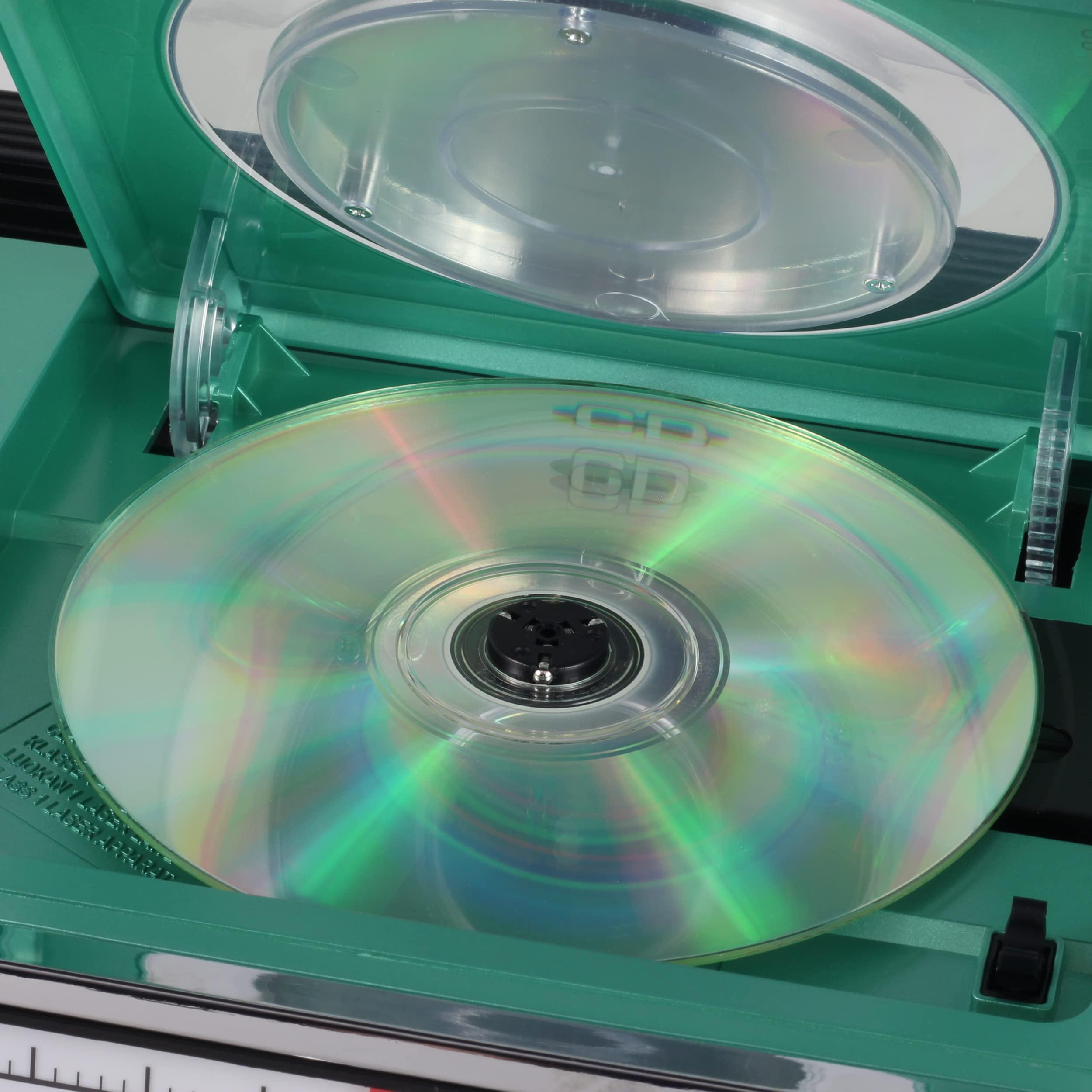 Studebaker Retro Studebaker Avanti Stereo Boombox with CD, FM Stereo Radio, Bluetooth Receive and Transmit, LED Light Show and 15W Subwoofer for High Power Bass (Teal)