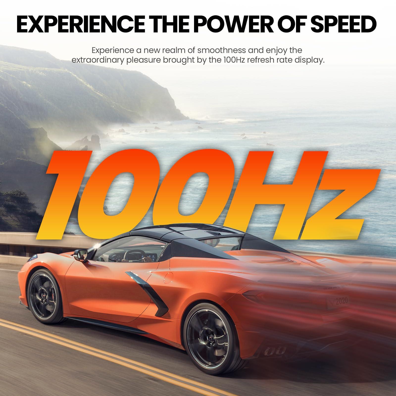 CRUA CRUA 24 Inch Curved Monitor, FHD(19201080P) 100HZ 99% sRGB Computer Monitors, Narrow Bezels on Three Sides, Blue Light Filter PC Monitor for Home, Office and Dormitory(HDMI, VGA)-White