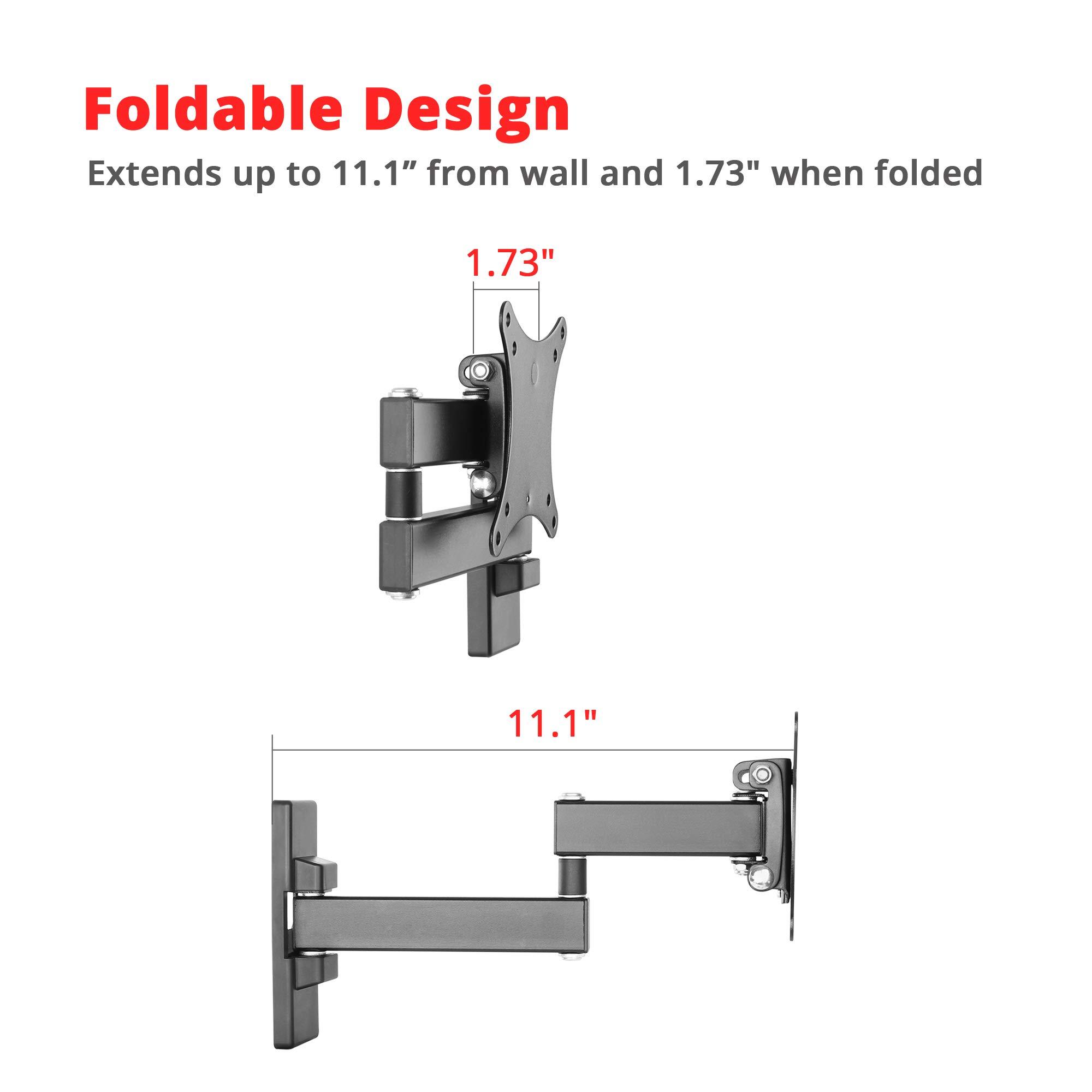SIIG SIIG TV Monitor Wall Mount for Most 13\" to 27\" LCD Plasma Flat Screen Monitors up to 33lbs - VESA 75x75mm/ 100x100mm - Full Motion Articulating Adjustable Extension ARM