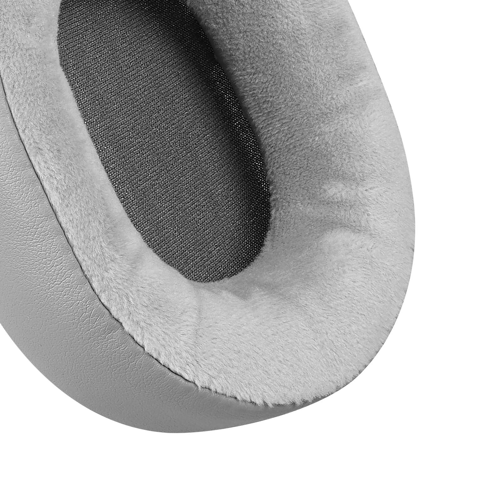 GEEKRIA Geekria Comfort Hybrid Velour Replacement Ear Pads for Corsair HS55, HS65 Headphones, Repair Parts (Grey)