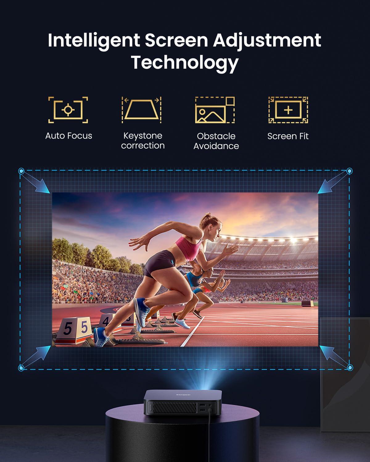 Dangbei Dangbei Atom Laser Projector, 1200 ISO Lumens, 3D Ready, Official Netflix, 1080p HD with 4K HDR Input, 180" Display, HDR10, 2x5W Dolby Audio Speakers, Home Theater Projector with WiFi and Bluetooth