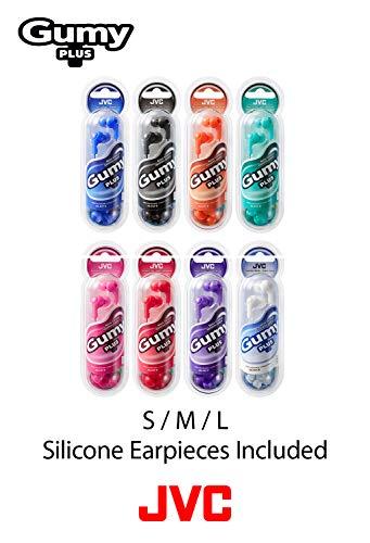 JVC JVC Gumy in Ear Earbud Headphones, Powerful Sound, Comfortable and Secure Fit, Silicone Ear Pieces S/M/L - HAFX7P Pink, 1 Count (Pack of 1)