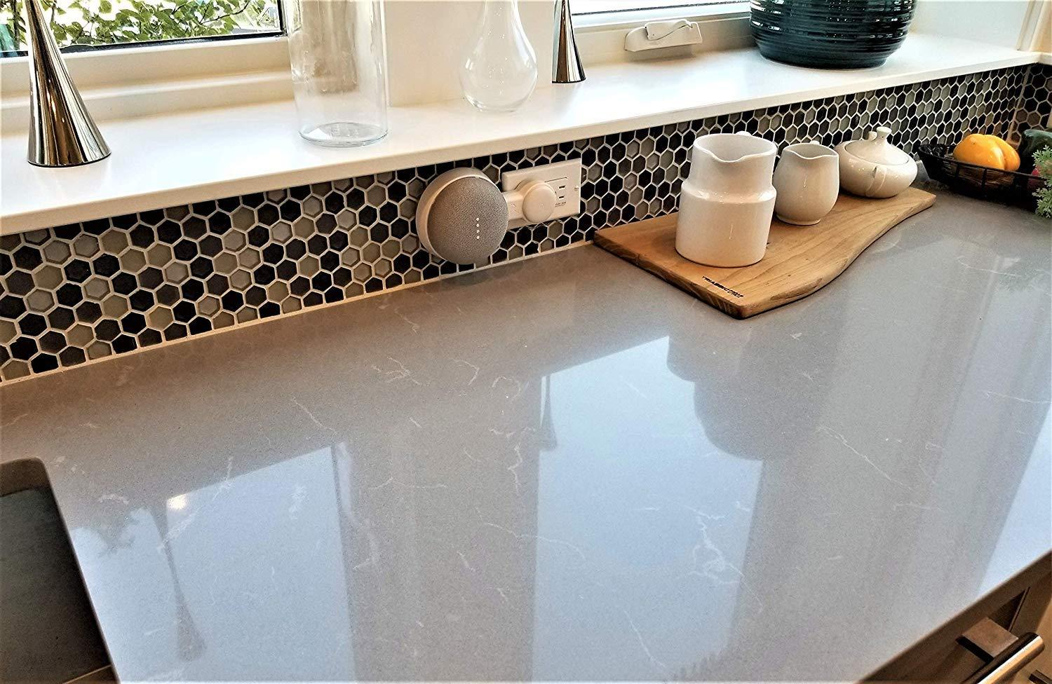 Mount Genie The Mini Genie for Google Nest Mini (2nd Gen) | Multi-Pack Disc. | Lowest Profile | No Ugly Bulk | Vertical or Horizontal | Outlet Wall Mount Hanger Stand (White, 1-Pack)