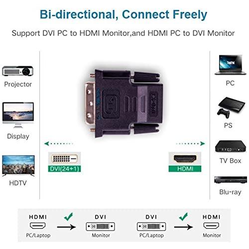 SatelliteSale SatelliteSale Bi-Directional Male DVI-D to Female HDMI Adapter 1080p Full HD PVC Black Converter