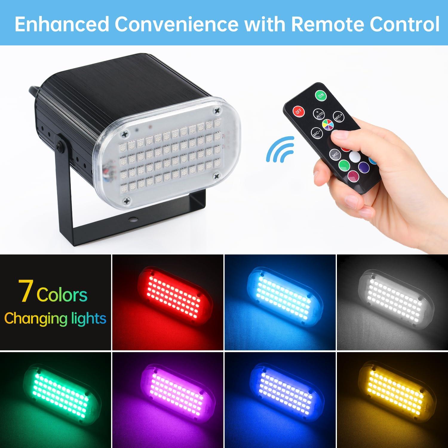 Luditek Luditek 3-Pack Sound Activated Party Lights w/Remote Control, Disco Ball Strobe Light LED Disco Lights for Home Room Dance Birthday Christmas Graduation Party Decorations