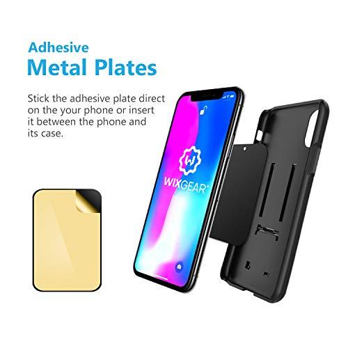 WixGear WixGear Magnetic Phone Car Mount, Universal Stick On Dashboard Magnetic Car Mount Holder, for Cell Phones and Mini Tablets with Fast Swift-snap Technology, (Rectangle Stronger Design)