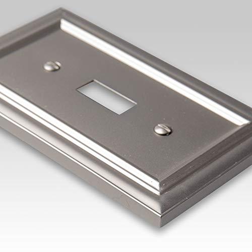 AMERELLE Amerelle Continental Triple Toggle Cast Metal Wallplate in Satin Nickel