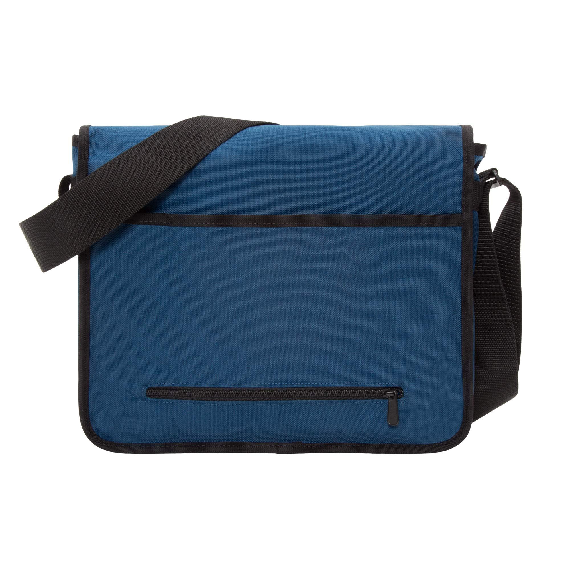 Manhattan Portage Manhattan Portage Deluxe Computer Bag 13 Inch Padded Laptop Sleeve Spacious Compartment Attach To Rolling Luggage Water Resistant Cordura (Navy)