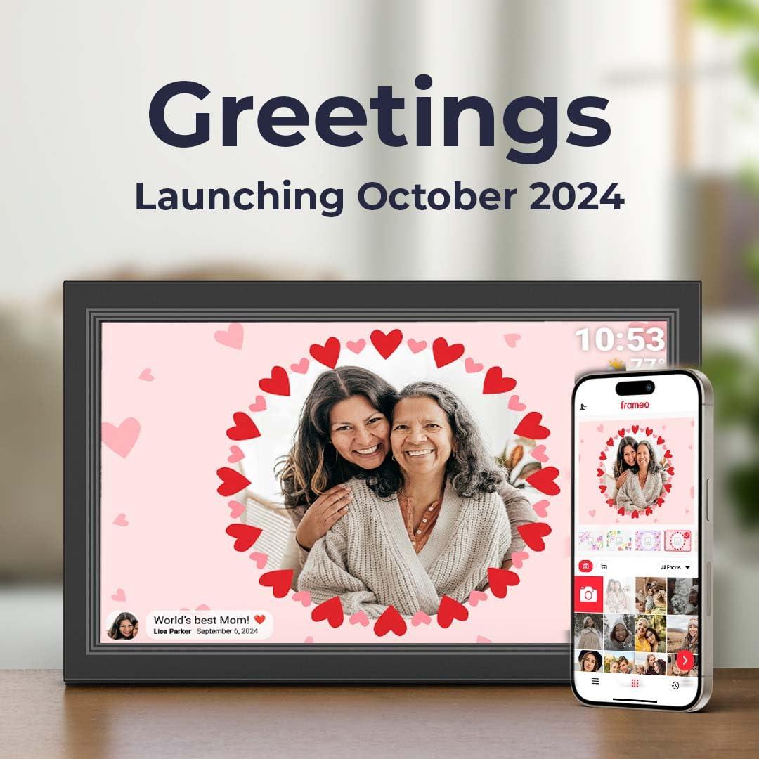 YunQiDeer FRAMEO Digital Picture Frame- 15.6inch Digital Photo Frame with 1920 * 1080 IPS Touch Screen HD Disply,Built-in 32GB Storage,Wall-Mounted,digital Frame Share Photos and Videos via Free App