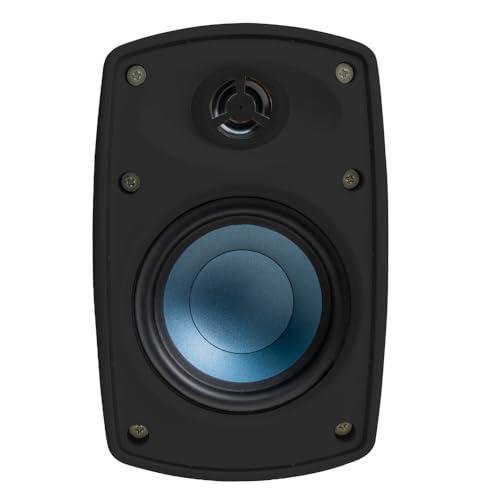 OSD Audio OSD AP490 4\" Outdoor Patio Speaker Pair, 60W RMS and 70V, IPX6 Weather Resistant, Full Motion Bracket, Black