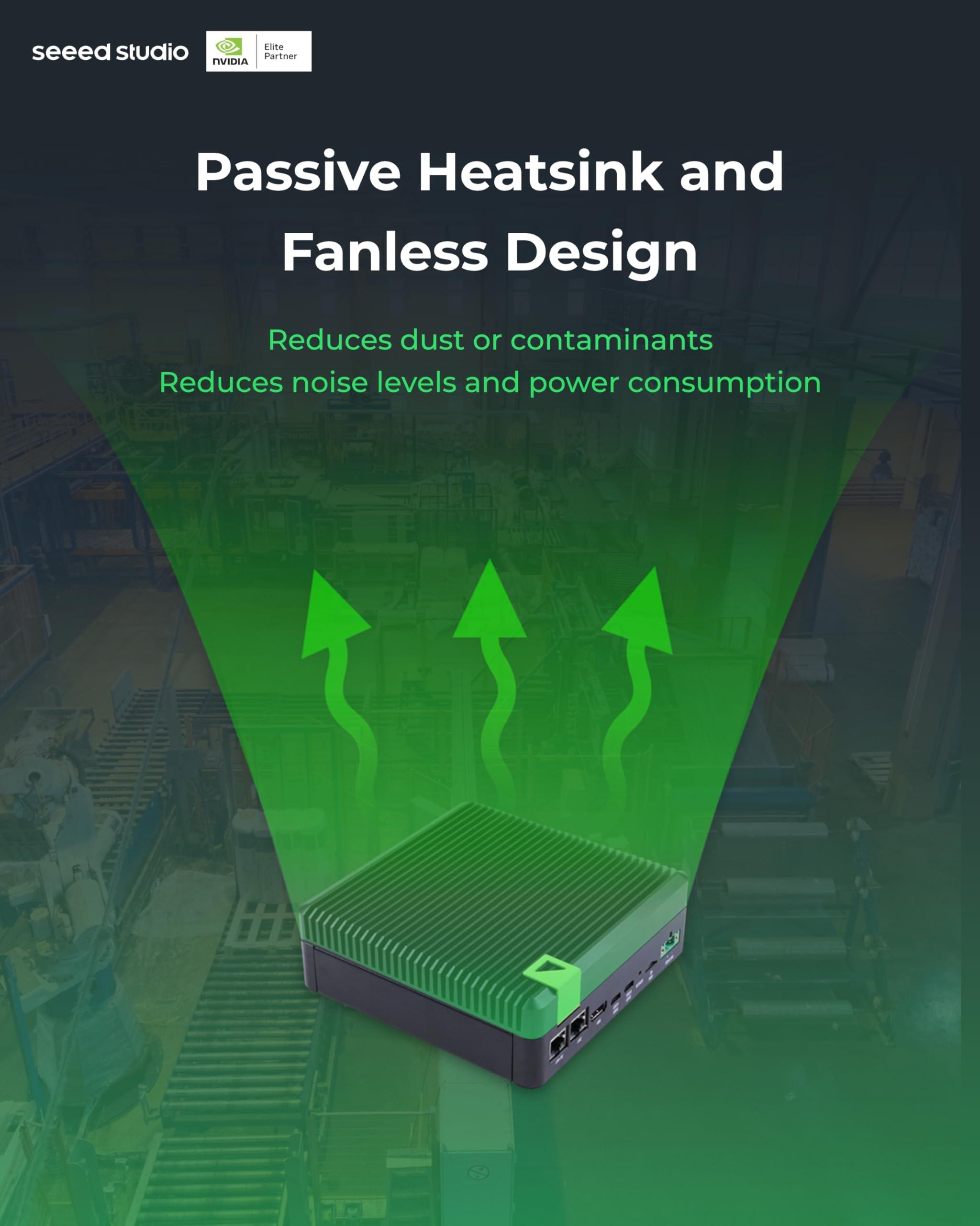 seeed studio seeed studio reComputer Industrial J4011- Fanless Edge AI Device with Jetson Orin NX 8GB Module