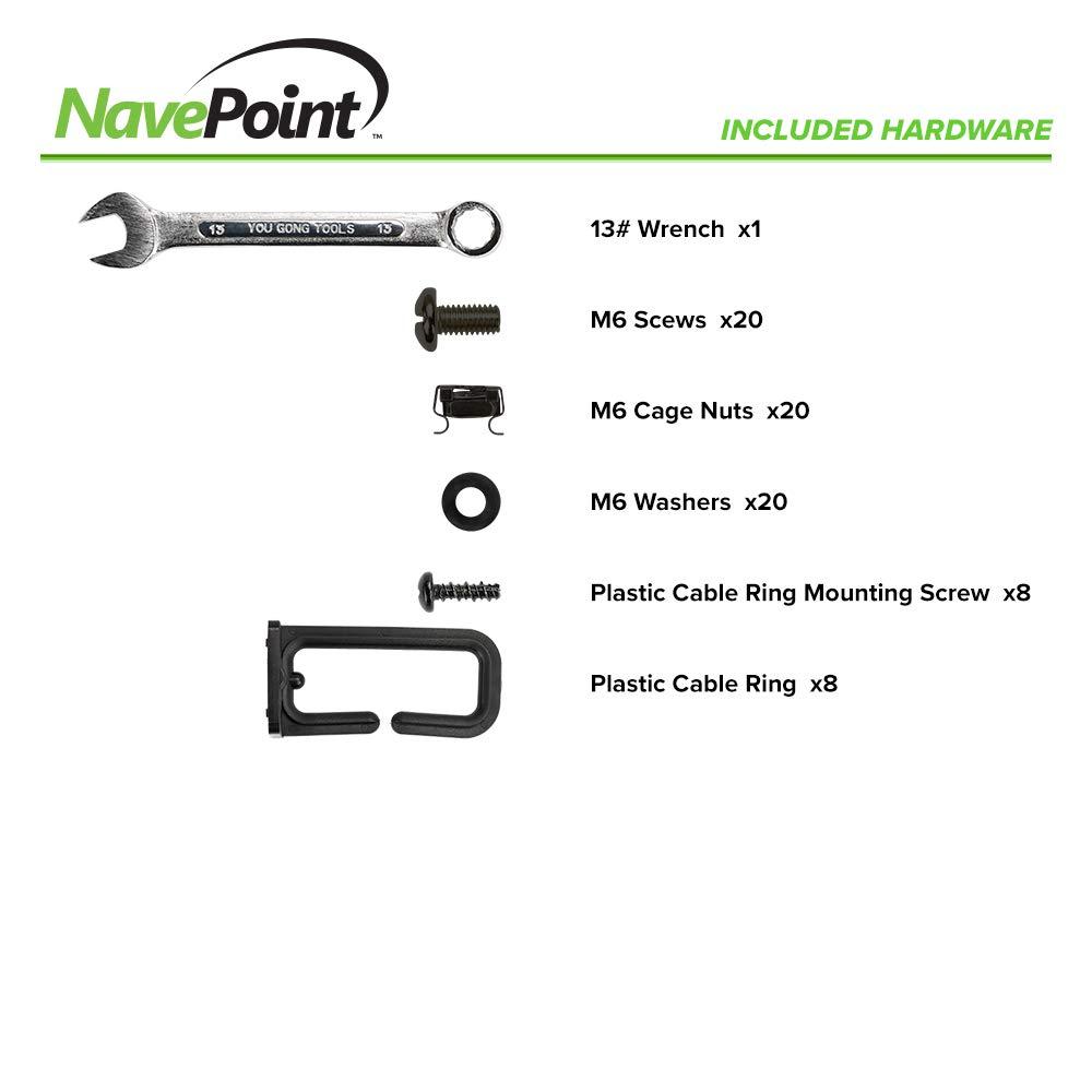 NavePoint NavePoint 12U 4 Post Server Rack Open Frame Rack for 19 Inch Equipment, Adjustable Depth 4-Post Network Rack with Casters Wheels, 12U Server Rack 1322lbs Capacity, Black