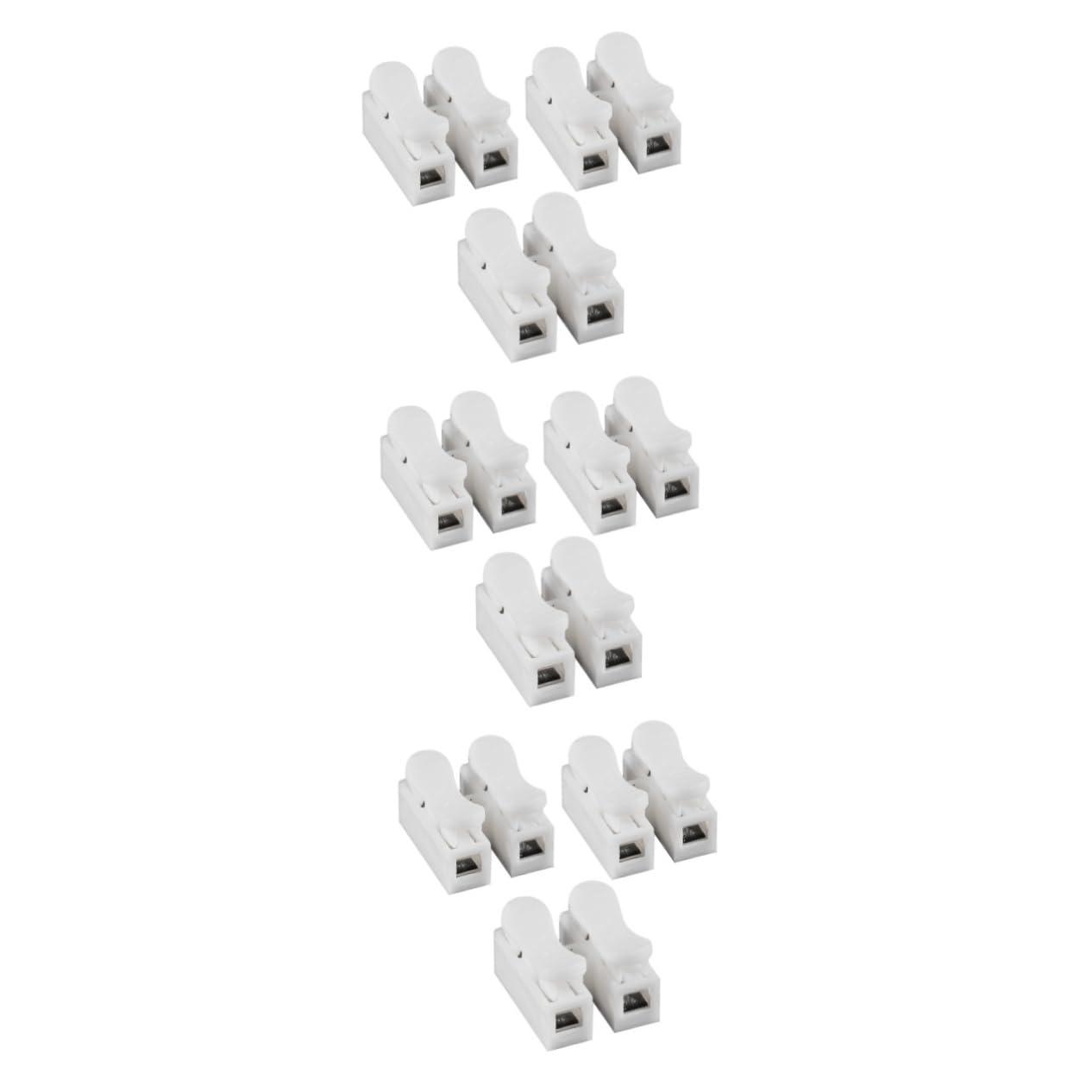 Angoily Angoily 9 Pcs Electrical Connectors White Electrical Wire Connectors 2 Way Electric Connector Wire Terminals