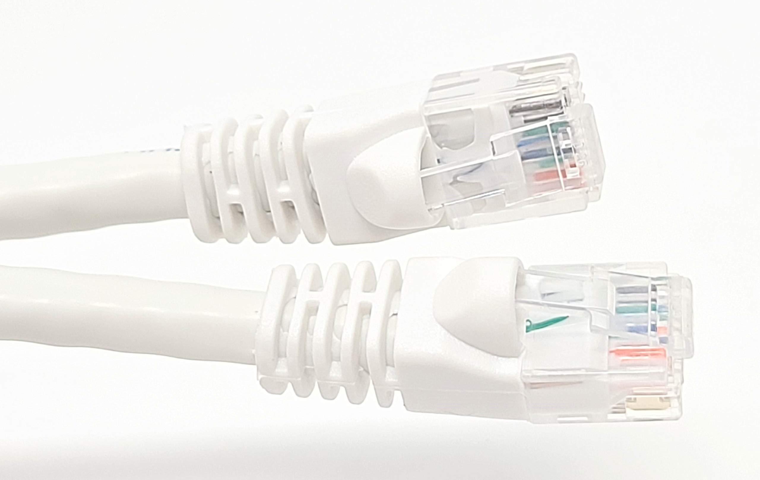 MICRO CONNECTORS Micro Connectors 25 Feet Cat6 Molded Snagless RJ45 UTP Networking Patch 24AWG Cable (White) (E08-025W)