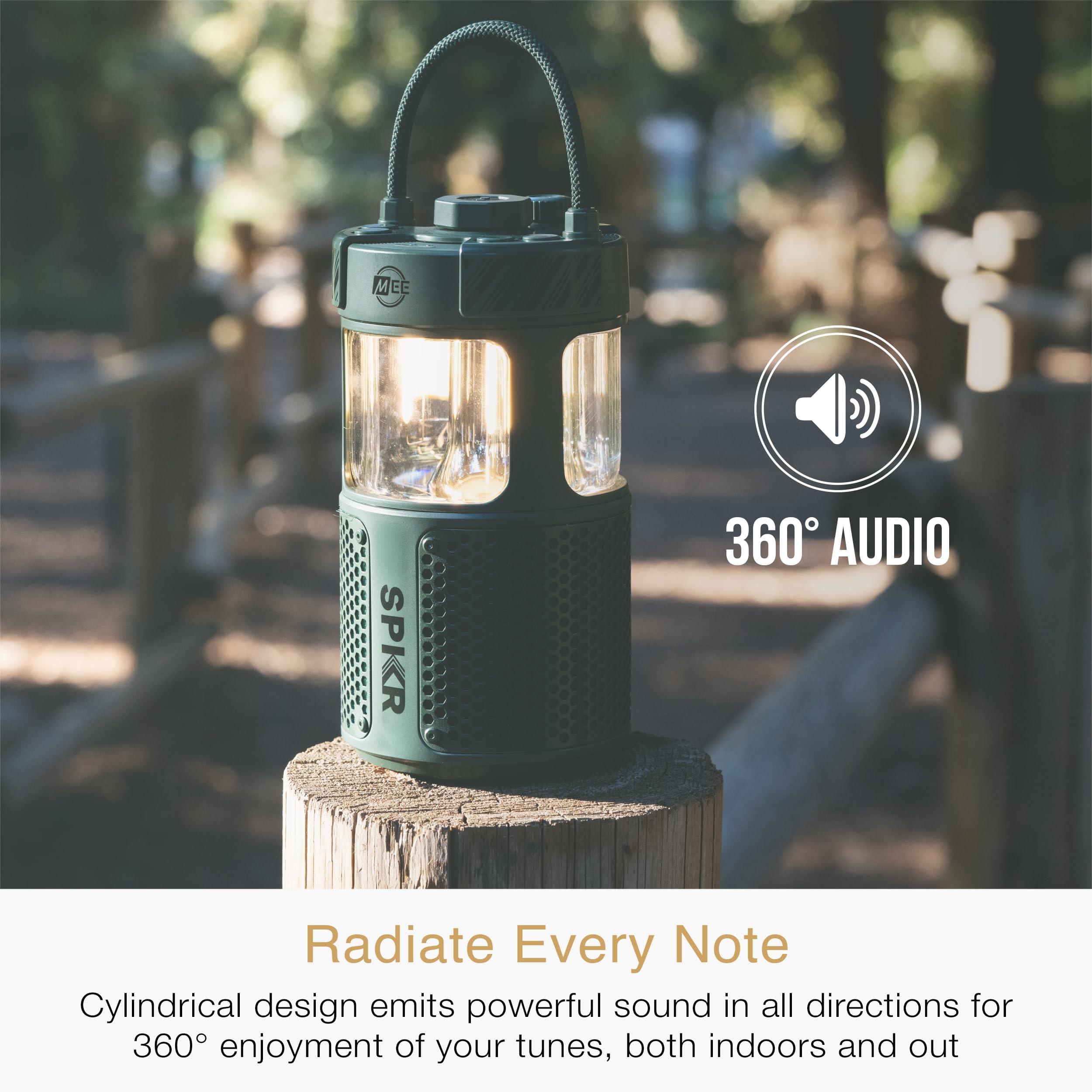 MEE audio MEE audio lightSPKR Bluetooth wireless speaker with camping lantern: 360 audio, 3 audio modes, 2 light colors & infinite brightness adjustment, IPX6 waterproof for indoor & outdoor use (Forest Green)