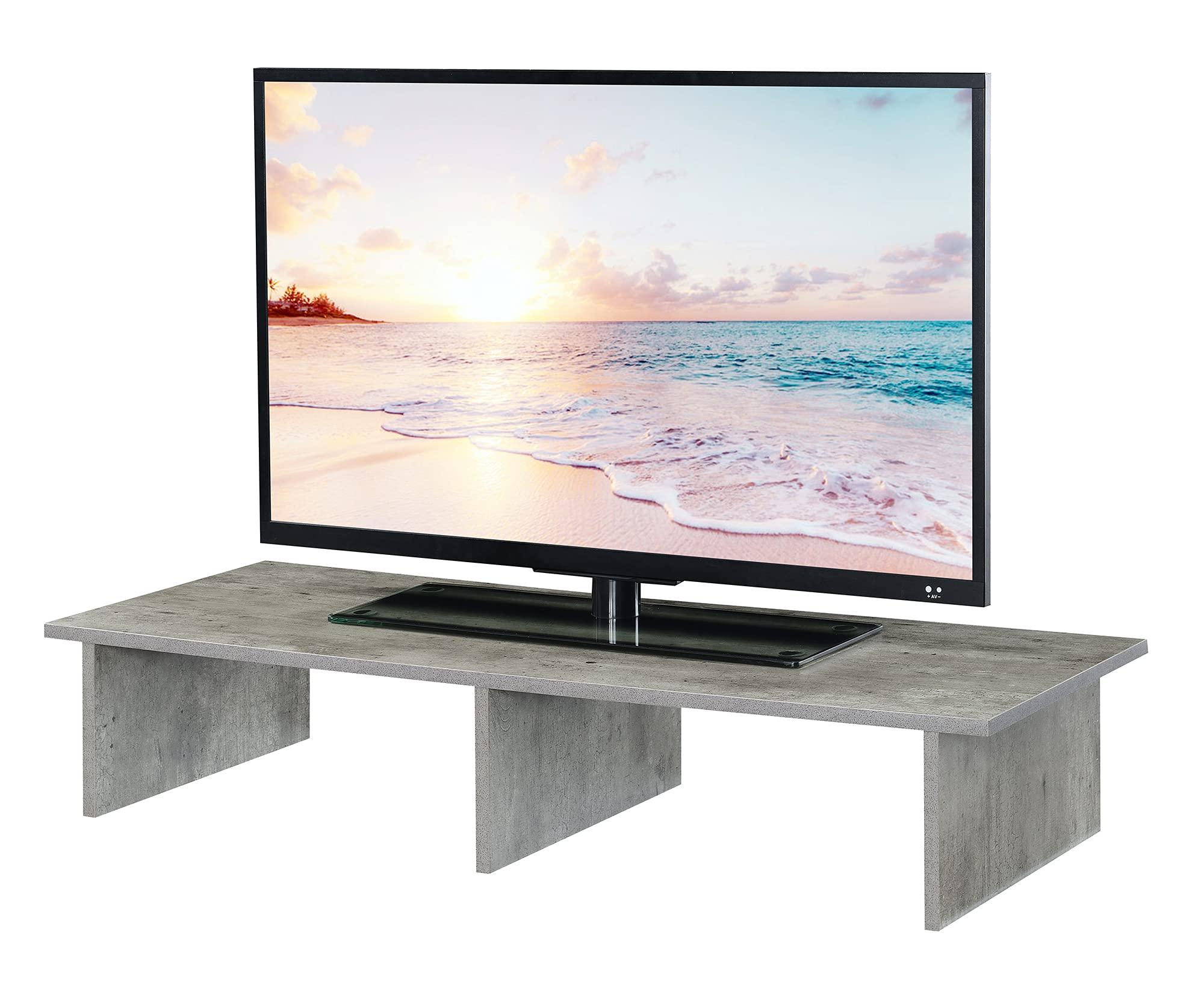 Convenience Concepts Convenience Concepts Designs2Go Wide TV Riser 42", for TVs up to 46" - Contemporary TV or Computer Riser for Living Room, Modern Office, Den, Faux Birch