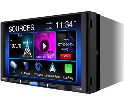 Jensen Jensen CAR710 7” Mechless Multimedia Receiver with Apple CarPlay l Android Auto l Built-in Bluetooth l 240 Watts MOSFET Power (60W x 4)