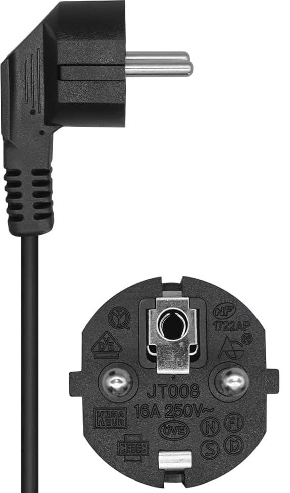 Toptekits Toptekits EU to SAF-D-Grid T-Latch Power Cord, SAF-D-Grid T-Latch Plug to EU Euro CEE7/7 Power Cable SJT 16AWG,10ft/3m (CEE7/7 to Saf-D-Grid), Black