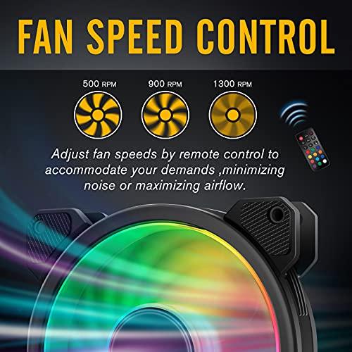 EZDIY-FAB EZDIY-FAB 120mm Computer Case Fan,Motherboard Aura Sync Fan,High Airflow,Speed Adjustable, ARGB Fan with Fan Hub and Remote-5 Pack