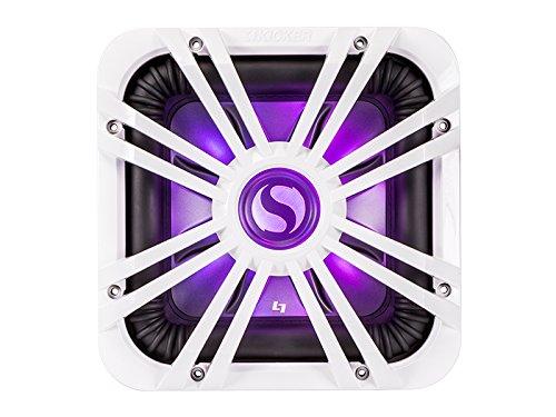 KICKER Kicker 45L7R124 L7R 12-Inch (30cm) Subwoofer, Dual Voice Coil, 4-Ohm w/White LED Grill & Remote Bundle