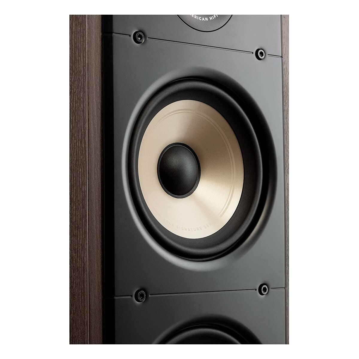 Polk Audio Polk Signature Elite ES60 Tower Speaker - Hi-Res Audio Certified, Dolby Atmos & DTS:X Compatible, 1\" Tweeter & Three 6.5\" Woofers, Power Port Technology for Effortless Bass, Contemporary Walnut