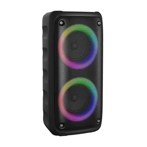 Supersonic IQ Sound IQ-1944BT 2 x 3-inch Portable Bluetooth Speaker, TWS, LED Lights, 10W Output Power, Multi Connectivity, Karaoke, FM Radio, Rechargeable Batteries -Perfect for Home Entertainment, Seminars