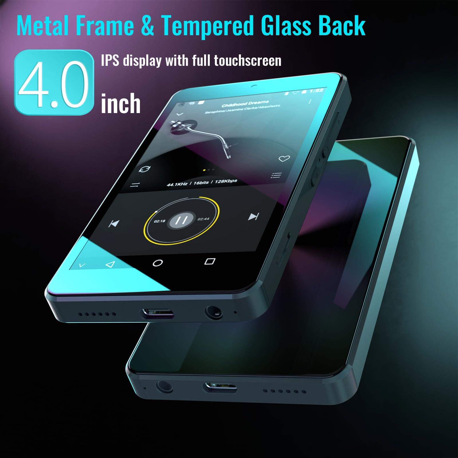 Luoran Kids MP3 Player with Parental Controls, Spotify Kids, Spotify, Audible, Amazon Music, 4.0\" IPS MP4 Music Player Up to 256GB (Black)