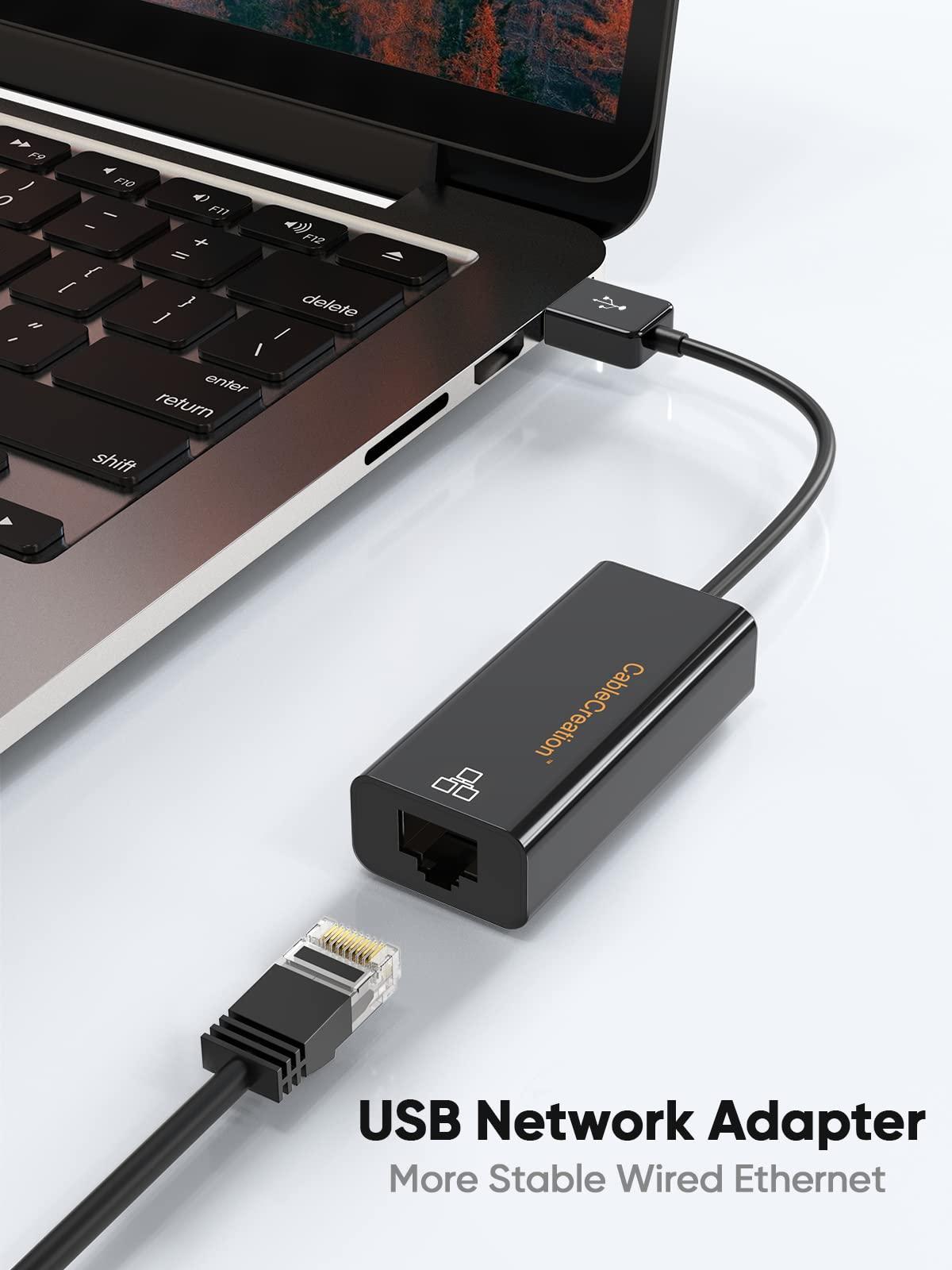 CableCreation CableCreation 2.5G Ethernet to USB Adapter, USB 3.0 Gigabit LAN Dongle,Wired Network to USB Convertor, Latest Internet rj45 to USB Adapter, for MacBook Windows 10,8.1, macOS X 10.6-10.15, Black
