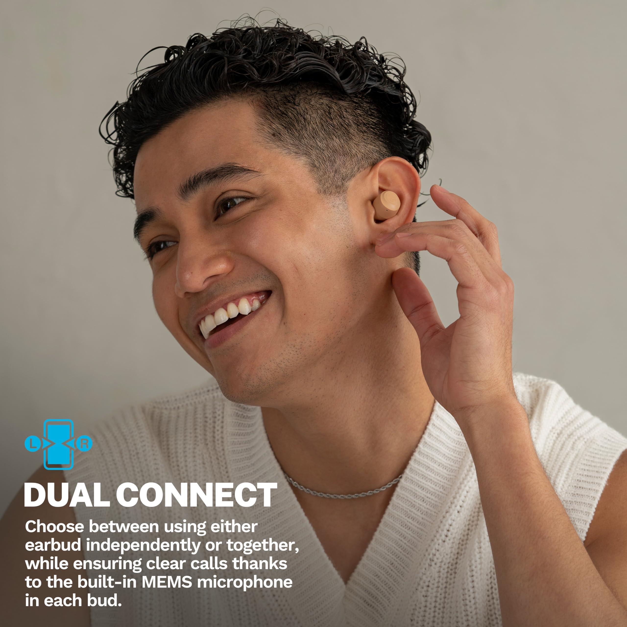 JLab JLab Go Air Tones+ True Wireless Earbuds Designed with Auto On and Connect, Touch Controls, 32+ Hours Bluetooth Playtime, EQ3 Sound, and Dual Connect, Natural Earthtone Color (728 N)