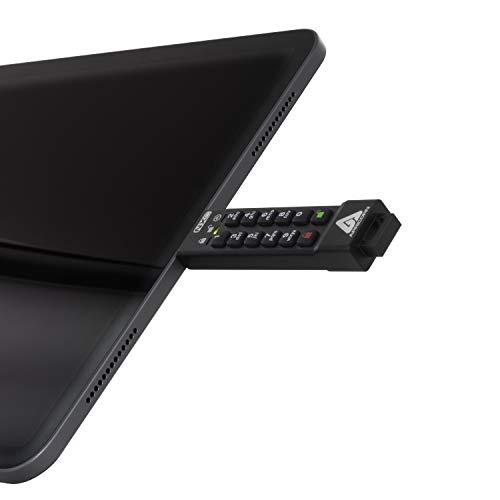 Apricorn Apricorn 32GB Aegis Secure Key 3 NXC 256-Bit Hardware-Encrypted USB 3.2 Type C Flash Drive, FIPS 140-3 Level 3 Validated (ASK3-NXC-32GB),Black