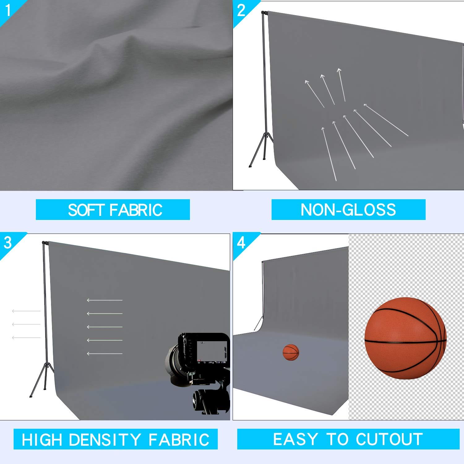 ISSUNTEX ISSUNTEX 10X12 ft Background Muslin Backdrop, Photo Studio, Collapsible High Density Screen for Video Photography and Television-Gray